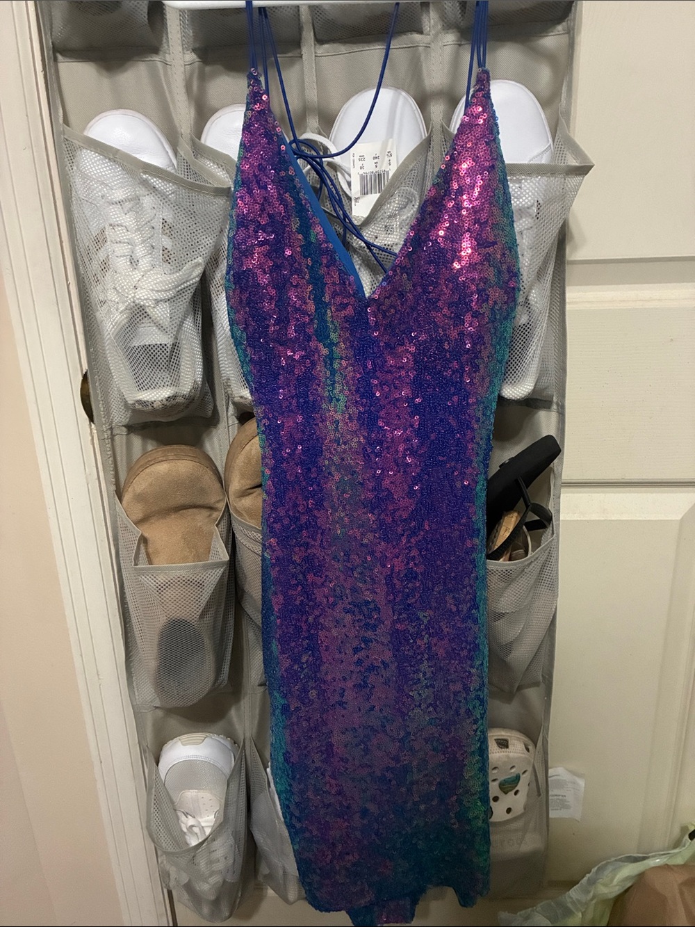 Sequin Slip Dress - Purple Multi